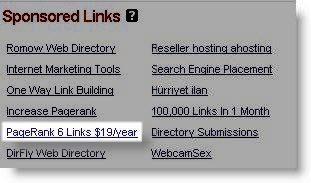 Fake page rank advertiser